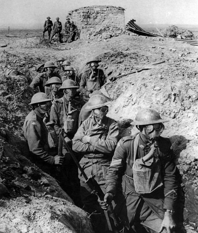 Soldados australianos en una trinchera en Ypres (Bélgica, 1915).